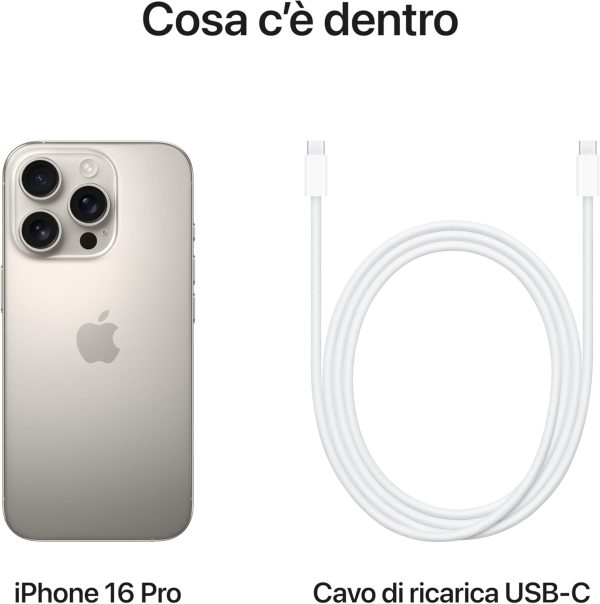 Apple iPhone 16 Pro 128 GB VERSIONE ITA Telefono 5G con Controllo fotocamera, Dolby Vision 4K a 120 fps e un’autonomia senza precedenti. Compatibile con AirPods Titanio naturale - immagine 6